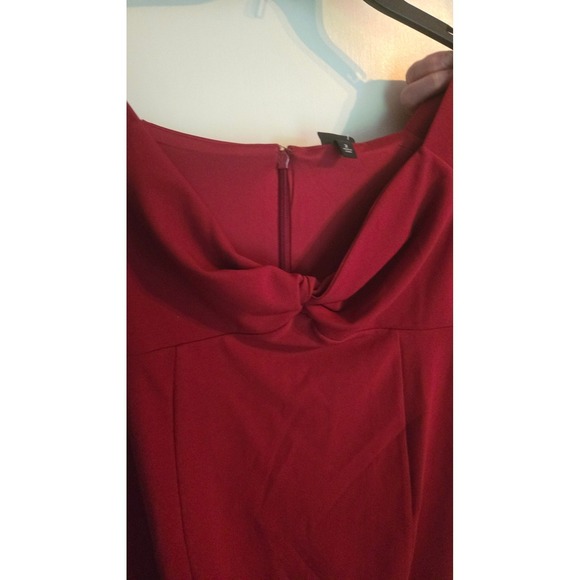 Torrid Dark Red (Wine) Bodycon Dress Knot Front Cocktail‎ Party Size 2x NWT $75 - Picture 3 of 6